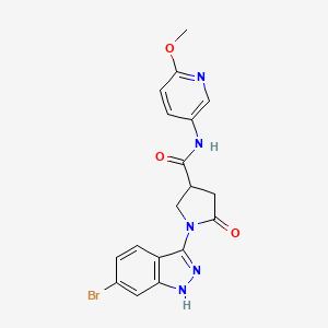 1-(6-bromo-1H-indazol-3-yl)-N-(6-methoxy-3-pyridyl)-5-oxo-3-pyrrolidinecarboxamide