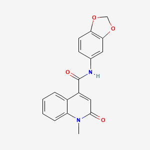 molecular formula C18H14N2O4 B12162683 N-(1,3-benzodioxol-5-yl)-1-methyl-2-oxo-1,2-dihydroquinoline-4-carboxamide 