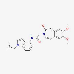 2-(7,8-dimethoxy-2-oxo-1,2-dihydro-3H-3-benzazepin-3-yl)-N-[1-(2-methylpropyl)-1H-indol-4-yl]acetamide