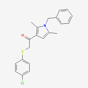 molecular formula C21H20ClNOS B12162716 1-(1-benzyl-2,5-dimethyl-1H-pyrrol-3-yl)-2-[(4-chlorophenyl)sulfanyl]ethanone 