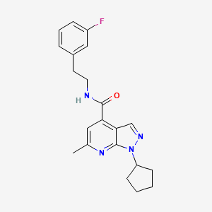 molecular formula C21H23FN4O B12162784 1-cyclopentyl-N-[2-(3-fluorophenyl)ethyl]-6-methyl-1H-pyrazolo[3,4-b]pyridine-4-carboxamide 