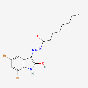 N'-(5,7-dibromo-2-oxo-2,3-dihydro-1H-indol-3-ylidene)octanehydrazide