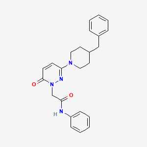 molecular formula C24H26N4O2 B12162848 2-(3-(4-benzylpiperidin-1-yl)-6-oxopyridazin-1(6H)-yl)-N-phenylacetamide 