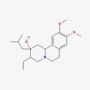 B1216285 2H-Benzo(a)quinolizin-2-ol, 3-ethyl-1,3,4,6,7,11b-hexahydro-2-isobutyl-9,10-dimethoxy- CAS No. 58261-35-1