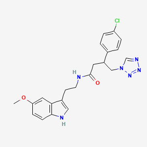 molecular formula C22H23ClN6O2 B12162856 3-(4-chlorophenyl)-N-[2-(5-methoxy-1H-indol-3-yl)ethyl]-4-(1H-tetrazol-1-yl)butanamide 