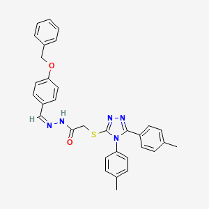 N'-{(Z)-[4-(benzyloxy)phenyl]methylidene}-2-{[4,5-bis(4-methylphenyl)-4H-1,2,4-triazol-3-yl]sulfanyl}acetohydrazide