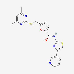 5-(((4,6-dimethylpyrimidin-2-yl)thio)methyl)-N-(4-(pyridin-3-yl)thiazol-2-yl)furan-2-carboxamide