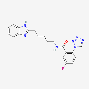 N-[5-(1H-benzimidazol-2-yl)pentyl]-5-fluoro-2-(1H-tetrazol-1-yl)benzamide