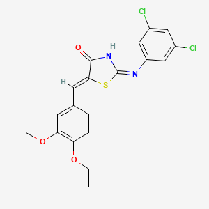 molecular formula C19H16Cl2N2O3S B12162938 (2Z,5Z)-2-[(3,5-dichlorophenyl)imino]-5-(4-ethoxy-3-methoxybenzylidene)-1,3-thiazolidin-4-one 