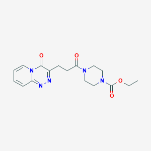 molecular formula C17H21N5O4 B12163015 ethyl 4-[3-(4-oxo-4H-pyrido[2,1-c][1,2,4]triazin-3-yl)propanoyl]piperazine-1-carboxylate 