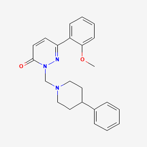 molecular formula C23H25N3O2 B12163016 6-(2-methoxyphenyl)-2-[(4-phenylpiperidin-1-yl)methyl]pyridazin-3(2H)-one 