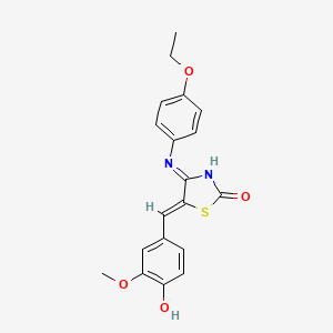 molecular formula C19H18N2O4S B12163044 (4E,5Z)-4-[(4-ethoxyphenyl)imino]-5-(4-hydroxy-3-methoxybenzylidene)-4,5-dihydro-1,3-thiazol-2-ol 