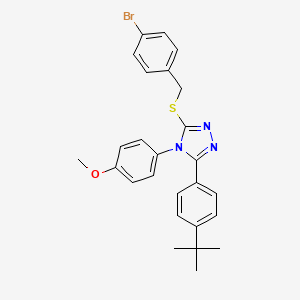 molecular formula C26H26BrN3OS B12163053 3-[(4-bromobenzyl)sulfanyl]-5-(4-tert-butylphenyl)-4-(4-methoxyphenyl)-4H-1,2,4-triazole 