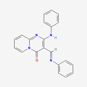 molecular formula C21H16N4O B12163059 2-Anilino-3-(phenyliminomethyl)pyrido[1,2-a]pyrimidin-4-one 