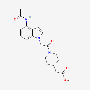 molecular formula C20H25N3O4 B12163071 methyl (1-{[4-(acetylamino)-1H-indol-1-yl]acetyl}piperidin-4-yl)acetate 