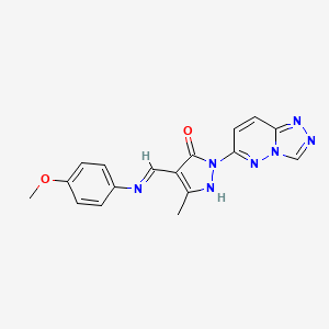 (4E)-4-{[(4-methoxyphenyl)amino]methylidene}-5-methyl-2-([1,2,4]triazolo[4,3-b]pyridazin-6-yl)-2,4-dihydro-3H-pyrazol-3-one