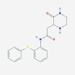 molecular formula C18H19N3O2S B12163115 2-(3-oxo-2-piperazinyl)-N-[2-(phenylsulfanyl)phenyl]acetamide 