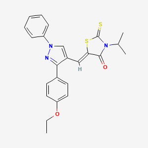 molecular formula C24H23N3O2S2 B12163119 (5Z)-5-{[3-(4-ethoxyphenyl)-1-phenyl-1H-pyrazol-4-yl]methylidene}-3-(propan-2-yl)-2-thioxo-1,3-thiazolidin-4-one 