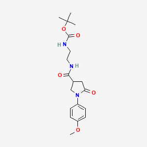 molecular formula C19H27N3O5 B12163126 Tert-butyl [2-({[1-(4-methoxyphenyl)-5-oxopyrrolidin-3-yl]carbonyl}amino)ethyl]carbamate 