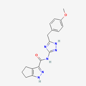 molecular formula C17H18N6O2 B12163135 N-[5-(4-methoxybenzyl)-1H-1,2,4-triazol-3-yl]-2,4,5,6-tetrahydrocyclopenta[c]pyrazole-3-carboxamide 