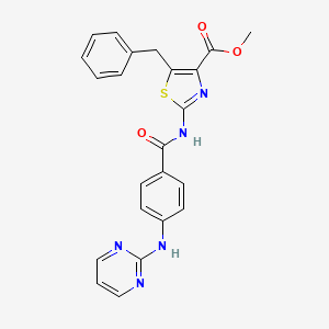 molecular formula C23H19N5O3S B12163153 Methyl 5-benzyl-2-({[4-(pyrimidin-2-ylamino)phenyl]carbonyl}amino)-1,3-thiazole-4-carboxylate 