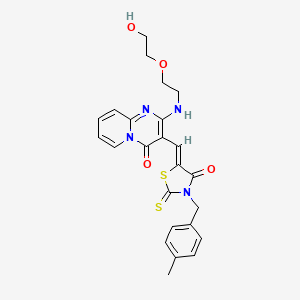 2-{[2-(2-hydroxyethoxy)ethyl]amino}-3-{(Z)-[3-(4-methylbenzyl)-4-oxo-2-thioxo-1,3-thiazolidin-5-ylidene]methyl}-4H-pyrido[1,2-a]pyrimidin-4-one