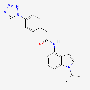 molecular formula C20H20N6O B12163196 N-[1-(propan-2-yl)-1H-indol-4-yl]-2-[4-(1H-tetrazol-1-yl)phenyl]acetamide 