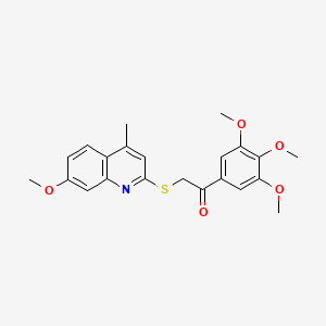 molecular formula C22H23NO5S B12163203 2-[(7-Methoxy-4-methylquinolin-2-yl)sulfanyl]-1-(3,4,5-trimethoxyphenyl)ethan-1-one 