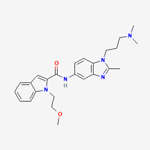 molecular formula C25H31N5O2 B12163240 N-{1-[3-(dimethylamino)propyl]-2-methyl-1H-benzimidazol-5-yl}-1-(2-methoxyethyl)-1H-indole-2-carboxamide 