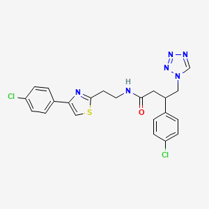 3-(4-chlorophenyl)-N-{2-[4-(4-chlorophenyl)-1,3-thiazol-2-yl]ethyl}-4-(1H-tetrazol-1-yl)butanamide