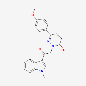 molecular formula C23H21N3O3 B12163336 2-[2-(1,2-dimethyl-1H-indol-3-yl)-2-oxoethyl]-6-(4-methoxyphenyl)pyridazin-3(2H)-one 