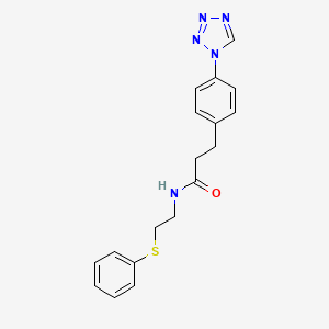 molecular formula C18H19N5OS B12163351 N-[2-(phenylsulfanyl)ethyl]-3-[4-(1H-tetrazol-1-yl)phenyl]propanamide 