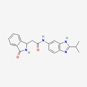 2-(3-oxo-2,3-dihydro-1H-isoindol-1-yl)-N-[2-(propan-2-yl)-1H-benzimidazol-6-yl]acetamide