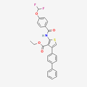 molecular formula C27H21F2NO4S B12163414 Ethyl 4-(biphenyl-4-yl)-2-({[4-(difluoromethoxy)phenyl]carbonyl}amino)thiophene-3-carboxylate 