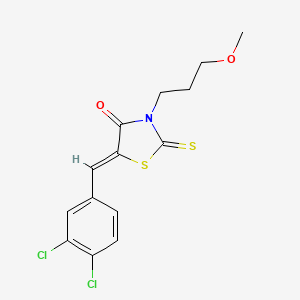 molecular formula C14H13Cl2NO2S2 B12163428 (5Z)-5-[(3,4-dichlorophenyl)methylidene]-3-(3-methoxypropyl)-2-sulfanylidene-1,3-thiazolidin-4-one 