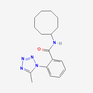 molecular formula C17H23N5O B12163449 N-cyclooctyl-2-(5-methyl-1H-tetrazol-1-yl)benzamide 