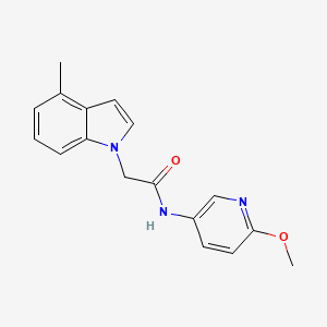 molecular formula C17H17N3O2 B12163468 N-(6-methoxypyridin-3-yl)-2-(4-methyl-1H-indol-1-yl)acetamide 