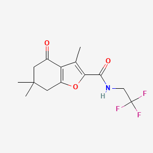 3,6,6-trimethyl-4-oxo-N-(2,2,2-trifluoroethyl)-4,5,6,7-tetrahydro-1-benzofuran-2-carboxamide