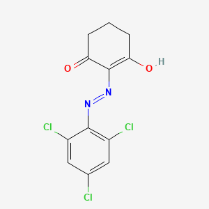 molecular formula C12H9Cl3N2O2 B12163497 2-[2-(2,4,6-Trichlorophenyl)hydrazin-1-ylidene]cyclohexane-1,3-dione 