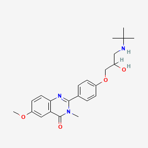 molecular formula C23H29N3O4 B1216350 2-(4-(3-(tert-Butylamino)-2-hydroxypropoxy)phenyl)-3-methyl-6-methoxy-4(3H)-quinazolinone CAS No. 83722-14-9