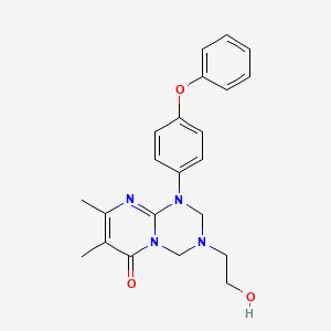 molecular formula C22H24N4O3 B12163506 1-(4-ethoxyphenyl)-7,8-dimethyl-3-(3-morpholin-4-ylpropyl)-1,2,3,4-tetrahydro-6H-pyrimido[1,2-a][1,3,5]triazin-6-one 