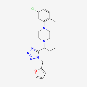 molecular formula C20H25ClN6O B1216357 1-(5-Chloro-2-methylphenyl)-4-[1-[1-(2-furanylmethyl)-5-tetrazolyl]propyl]piperazine 