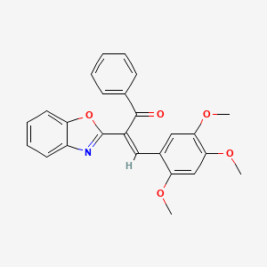 molecular formula C25H21NO5 B12163570 (2Z)-2-(1,3-benzoxazol-2-yl)-1-phenyl-3-(2,4,5-trimethoxyphenyl)prop-2-en-1-one 