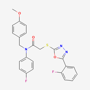molecular formula C24H19F2N3O3S B1216359 N-(4-fluorophenyl)-2-[[5-(2-fluorophenyl)-1,3,4-oxadiazol-2-yl]thio]-N-[(4-methoxyphenyl)methyl]acetamide 