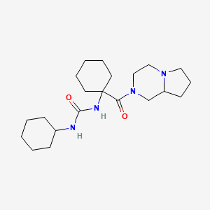 molecular formula C21H36N4O2 B1216360 1-[1-[3,4,6,7,8,8a-hexahydro-1H-pyrrolo[1,2-a]pyrazin-2-yl(oxo)methyl]cyclohexyl]-3-cyclohexylurea 