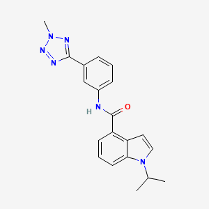 molecular formula C20H20N6O B12163604 N-[3-(2-methyl-2H-tetrazol-5-yl)phenyl]-1-(propan-2-yl)-1H-indole-4-carboxamide 