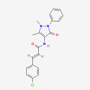 (2E)-3-(4-chlorophenyl)-N-(1,5-dimethyl-3-oxo-2-phenyl-2,3-dihydro-1H-pyrazol-4-yl)prop-2-enamide