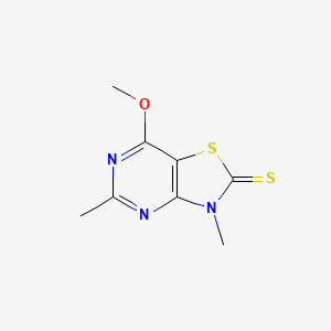 molecular formula C8H9N3OS2 B1216368 7-Methoxy-3,5-dimethyl-2-thiazolo[4,5-d]pyrimidinethione 