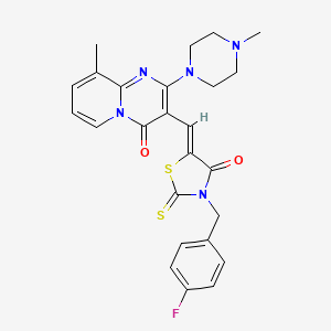 3-{(Z)-[3-(4-fluorobenzyl)-4-oxo-2-thioxo-1,3-thiazolidin-5-ylidene]methyl}-9-methyl-2-(4-methylpiperazin-1-yl)-4H-pyrido[1,2-a]pyrimidin-4-one