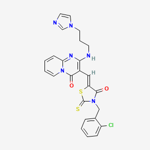 3-{(Z)-[3-(2-chlorobenzyl)-4-oxo-2-thioxo-1,3-thiazolidin-5-ylidene]methyl}-2-{[3-(1H-imidazol-1-yl)propyl]amino}-4H-pyrido[1,2-a]pyrimidin-4-one